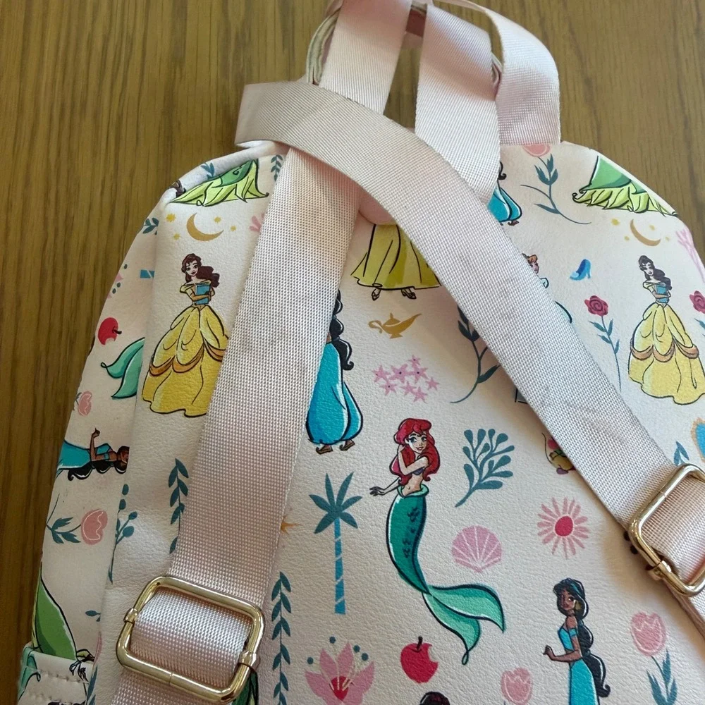 Disney Princess Mini Backpack Womens OS Pink Allover Print Bag